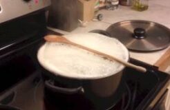 Boiling Pot and Wooden Spoon